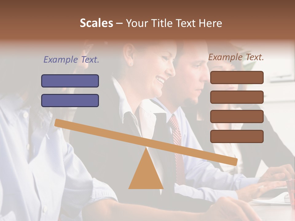 A Group Of Business People Sitting At A Table PowerPoint Template