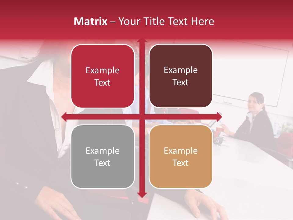 A Woman Sitting At A Table In Front Of A Group Of People PowerPoint Template
