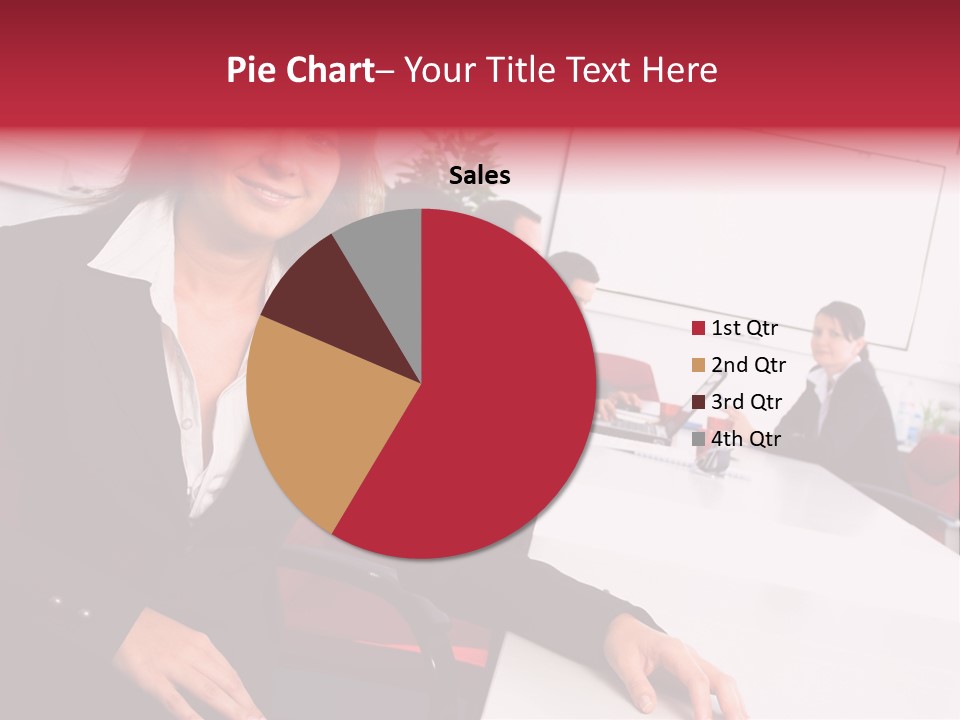 A Woman Sitting At A Table In Front Of A Group Of People PowerPoint Template