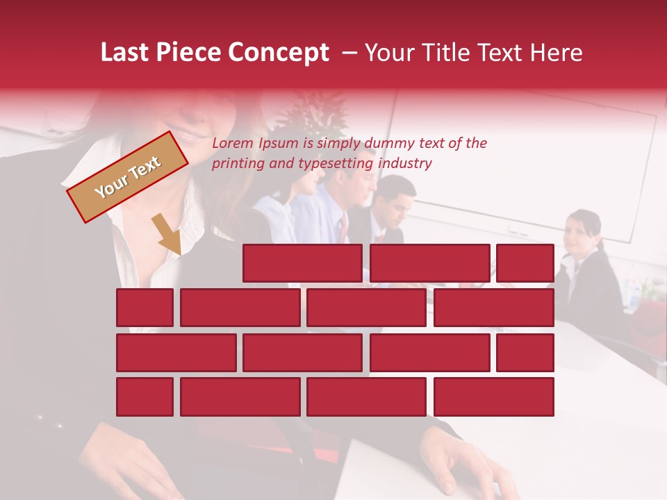 A Woman Sitting At A Table In Front Of A Group Of People PowerPoint Template