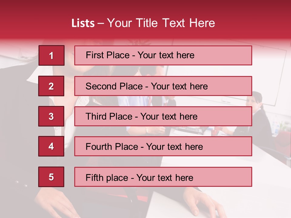 A Woman Sitting At A Table In Front Of A Group Of People PowerPoint Template