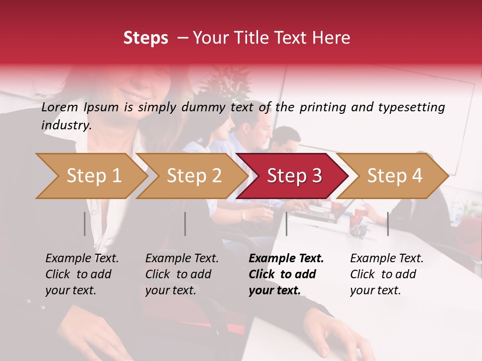 A Woman Sitting At A Table In Front Of A Group Of People PowerPoint Template
