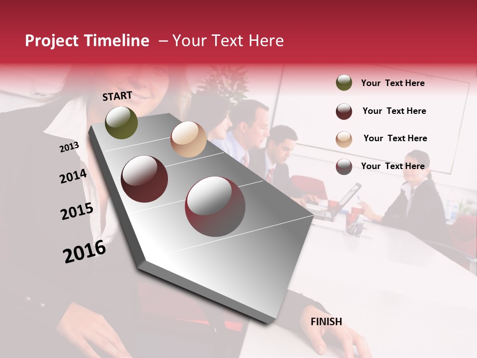 A Woman Sitting At A Table In Front Of A Group Of People PowerPoint Template