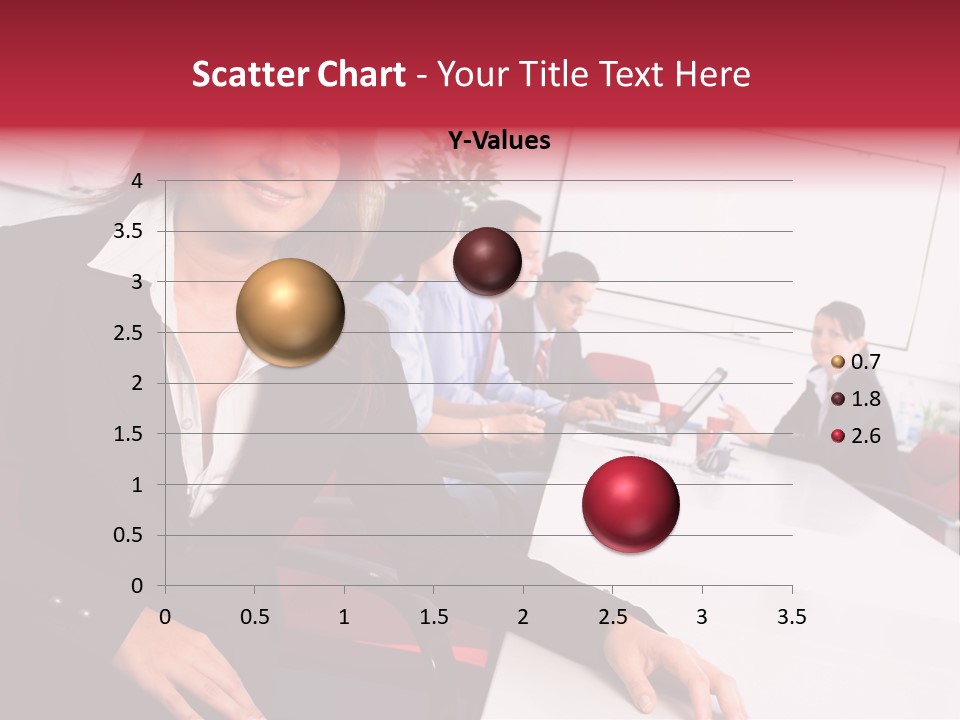 A Woman Sitting At A Table In Front Of A Group Of People PowerPoint Template