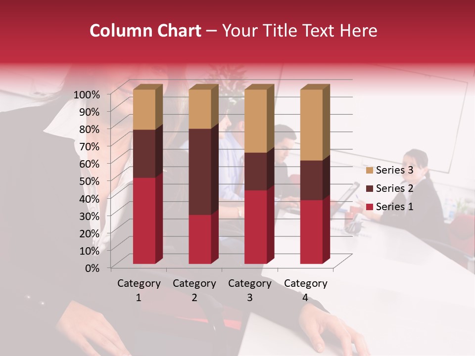 A Woman Sitting At A Table In Front Of A Group Of People PowerPoint Template