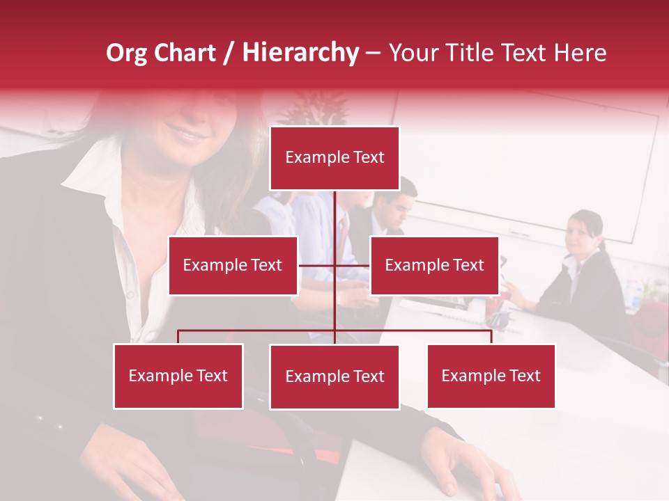 A Woman Sitting At A Table In Front Of A Group Of People PowerPoint Template