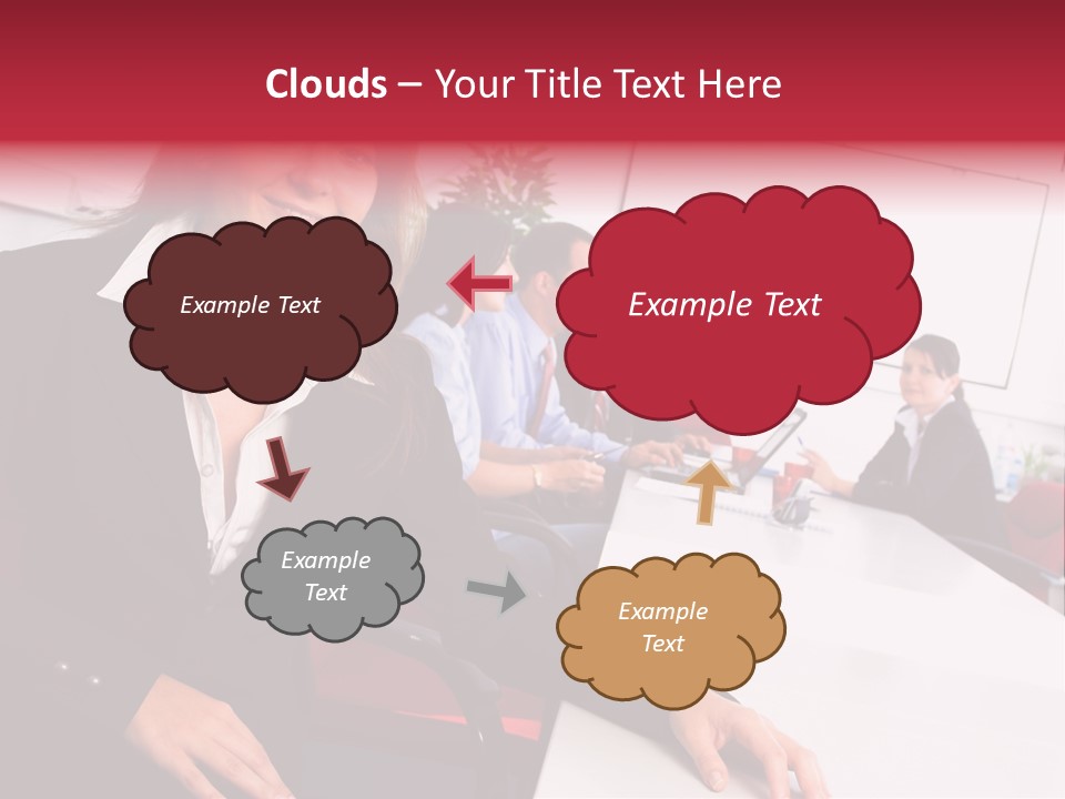 A Woman Sitting At A Table In Front Of A Group Of People PowerPoint Template