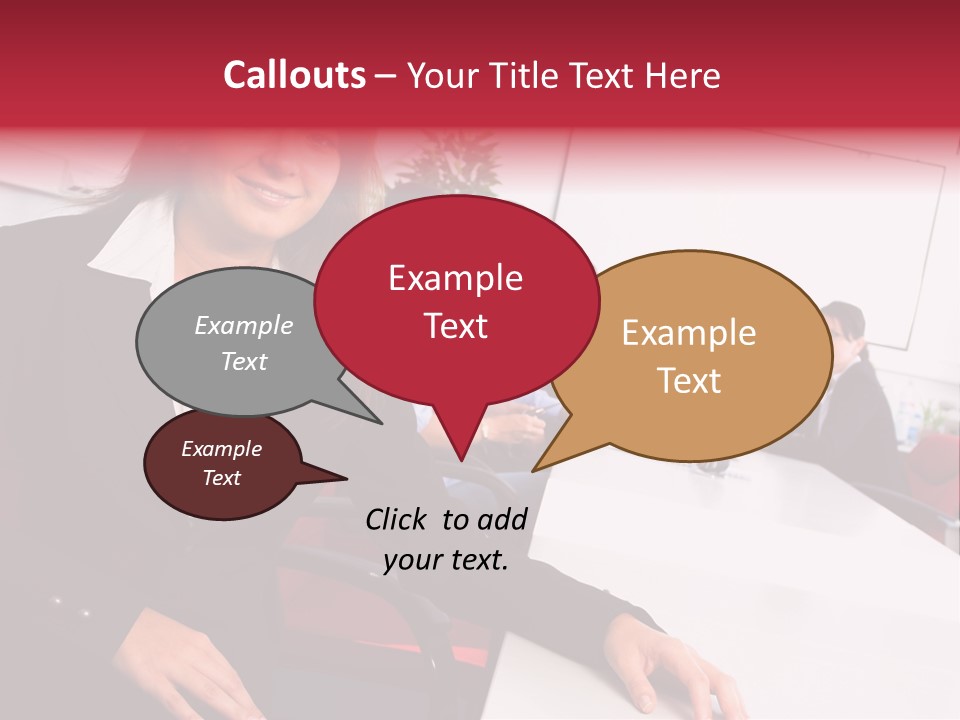 A Woman Sitting At A Table In Front Of A Group Of People PowerPoint Template