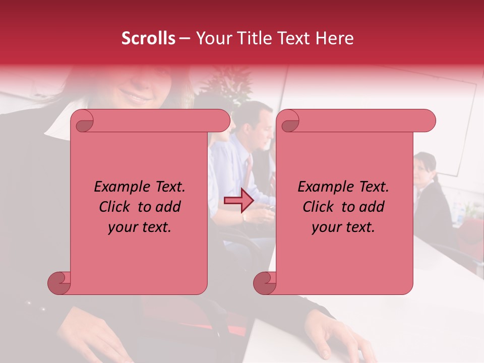 A Woman Sitting At A Table In Front Of A Group Of People PowerPoint Template