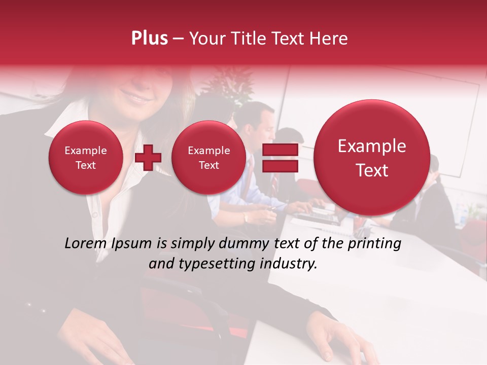 A Woman Sitting At A Table In Front Of A Group Of People PowerPoint Template