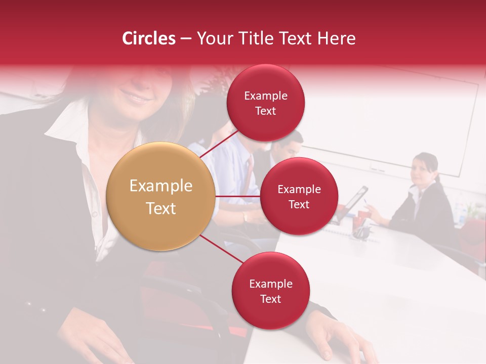 A Woman Sitting At A Table In Front Of A Group Of People PowerPoint Template