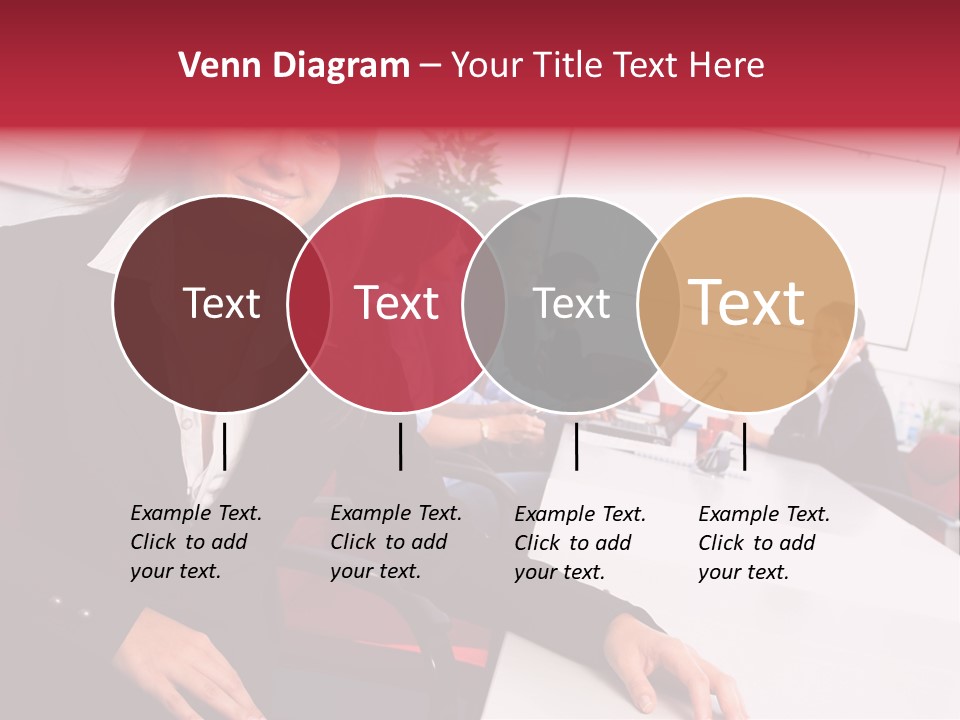 A Woman Sitting At A Table In Front Of A Group Of People PowerPoint Template