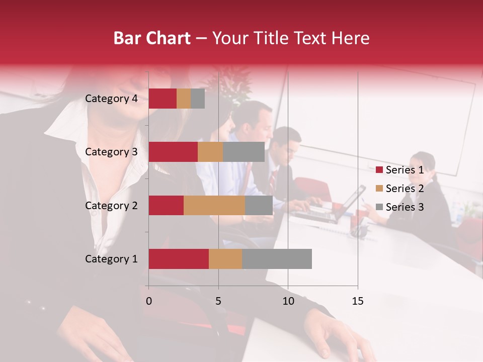 A Woman Sitting At A Table In Front Of A Group Of People PowerPoint Template