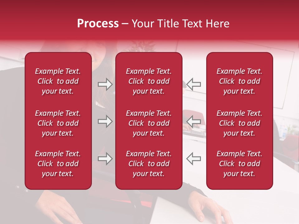 A Woman Sitting At A Table In Front Of A Group Of People PowerPoint Template