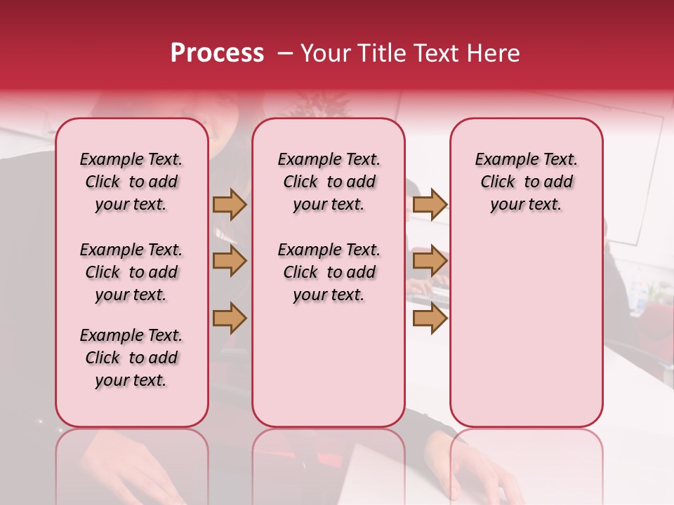 A Woman Sitting At A Table In Front Of A Group Of People PowerPoint Template