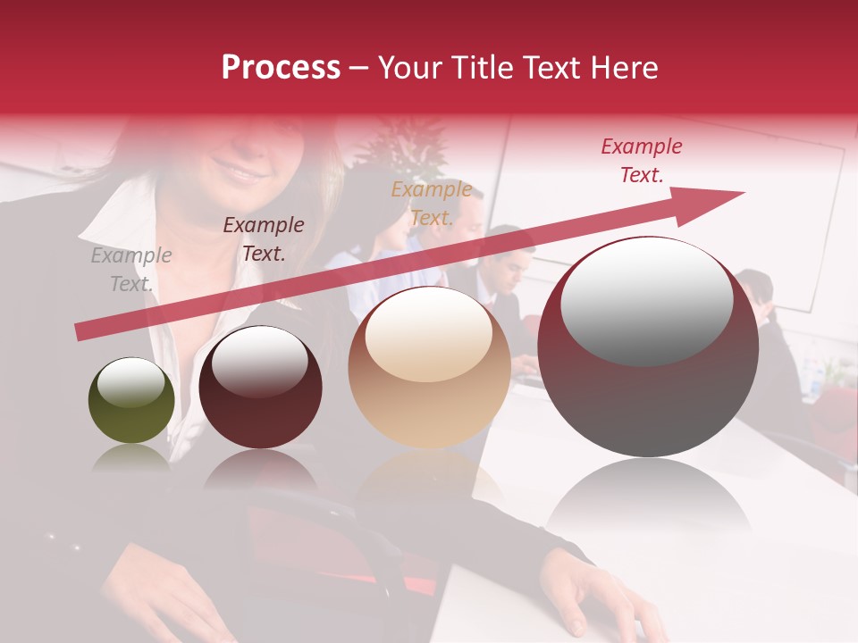 A Woman Sitting At A Table In Front Of A Group Of People PowerPoint Template