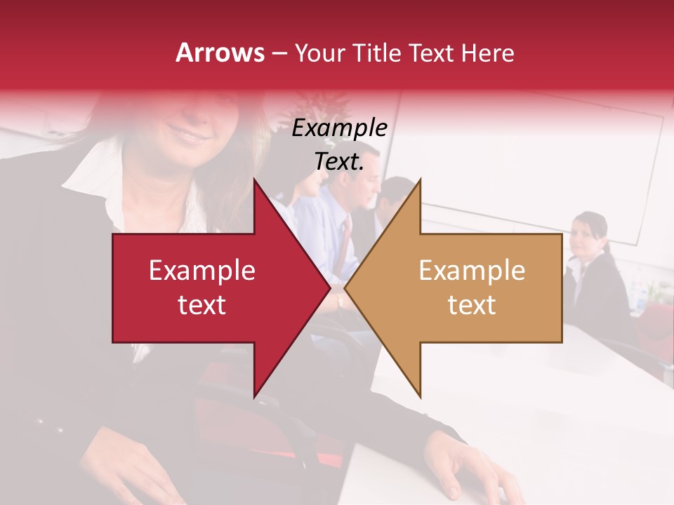 A Woman Sitting At A Table In Front Of A Group Of People PowerPoint Template