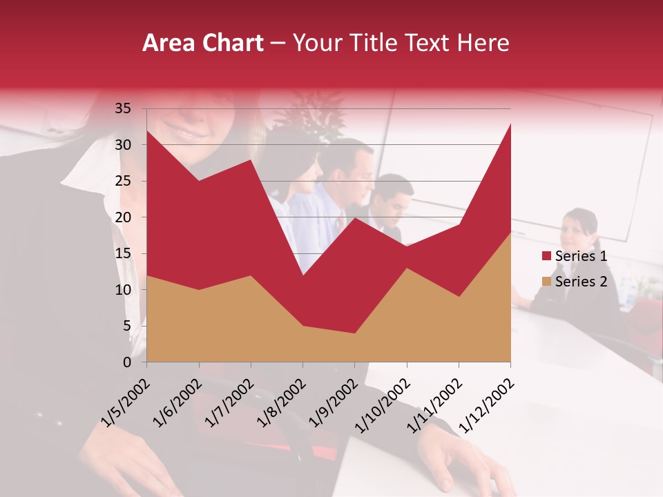 A Woman Sitting At A Table In Front Of A Group Of People PowerPoint Template