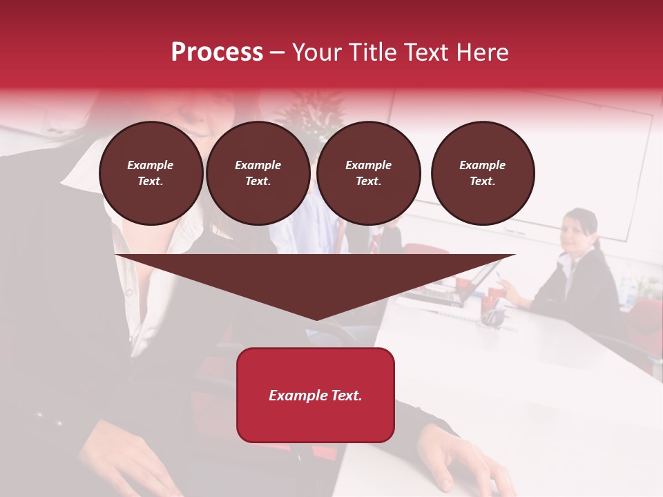 A Woman Sitting At A Table In Front Of A Group Of People PowerPoint Template