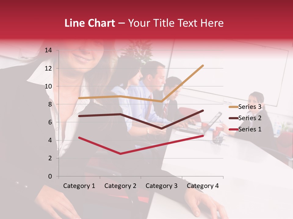 A Woman Sitting At A Table In Front Of A Group Of People PowerPoint Template