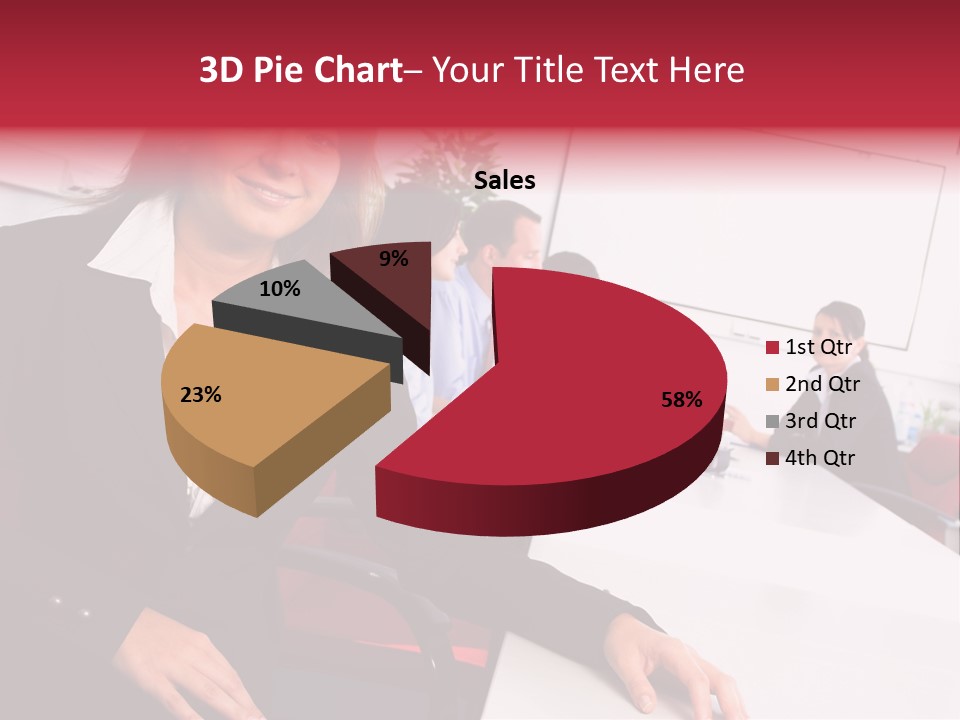 A Woman Sitting At A Table In Front Of A Group Of People PowerPoint Template