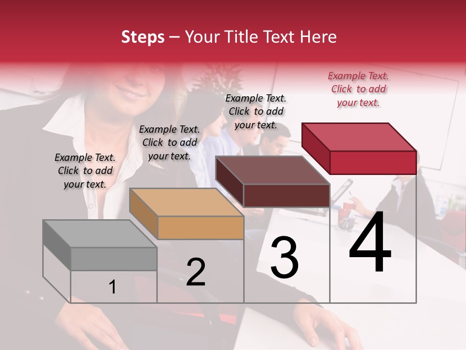 A Woman Sitting At A Table In Front Of A Group Of People PowerPoint Template