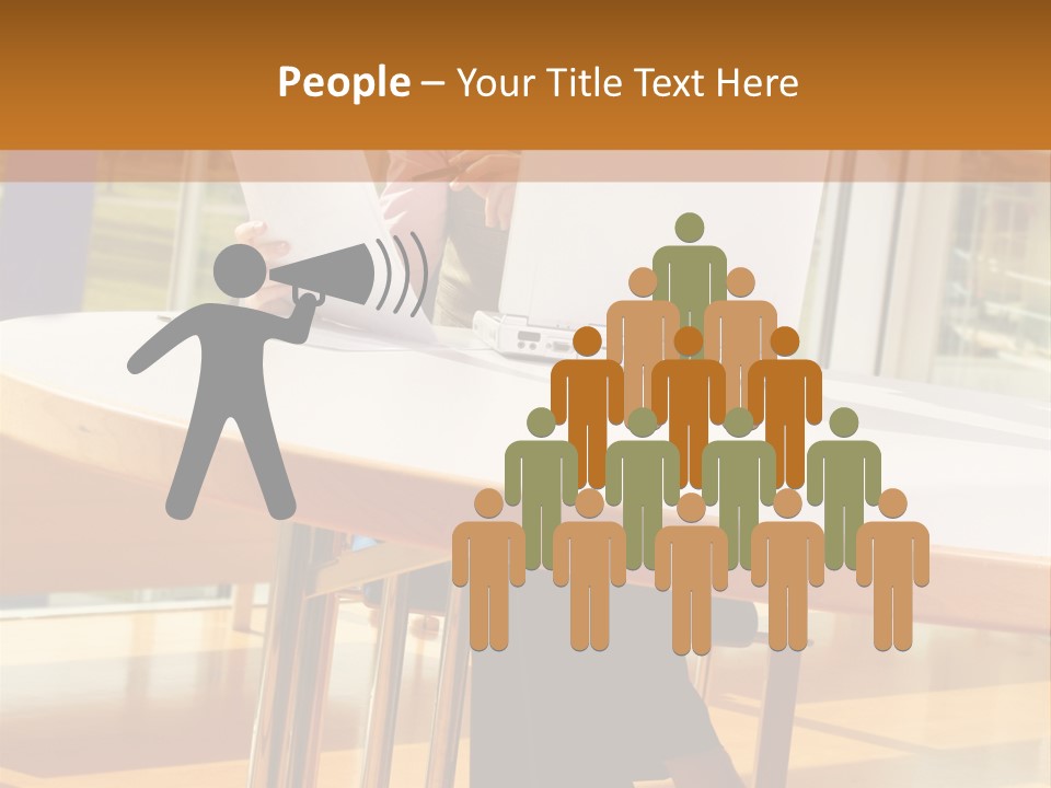 A Woman Sitting At A Table Using A Laptop Computer PowerPoint Template