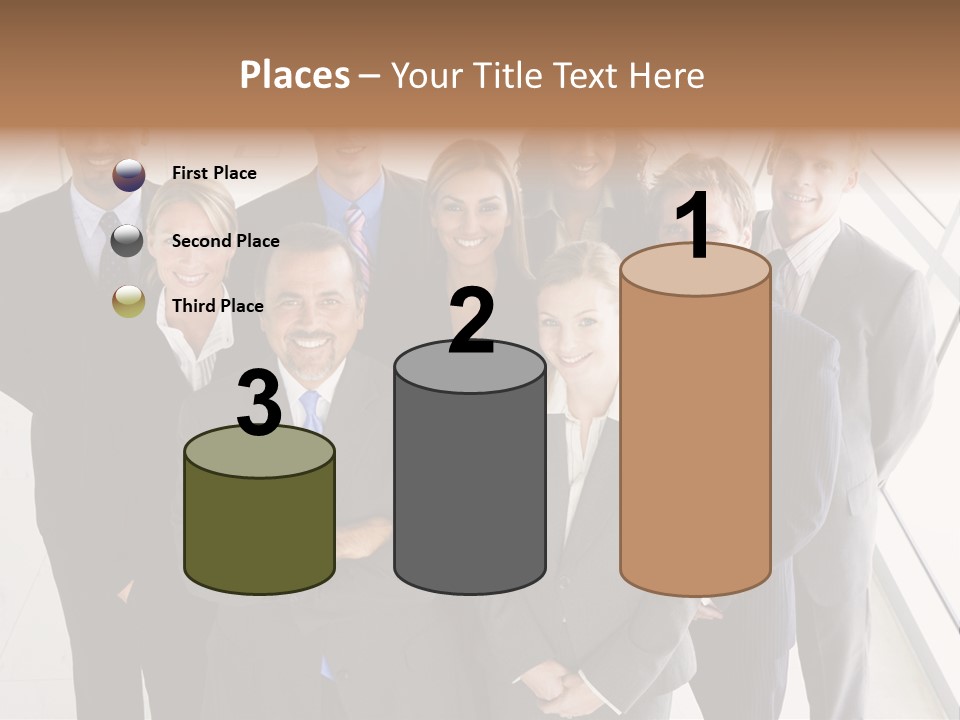 A Group Of Business People Posing For A Picture PowerPoint Template