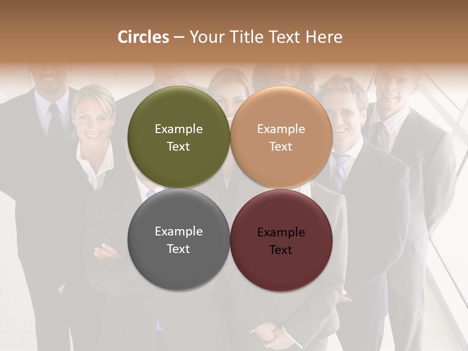 A Group Of Business People Posing For A Picture PowerPoint Template