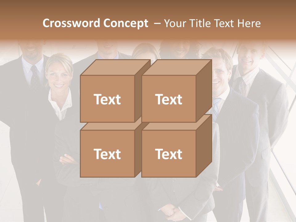 A Group Of Business People Posing For A Picture PowerPoint Template