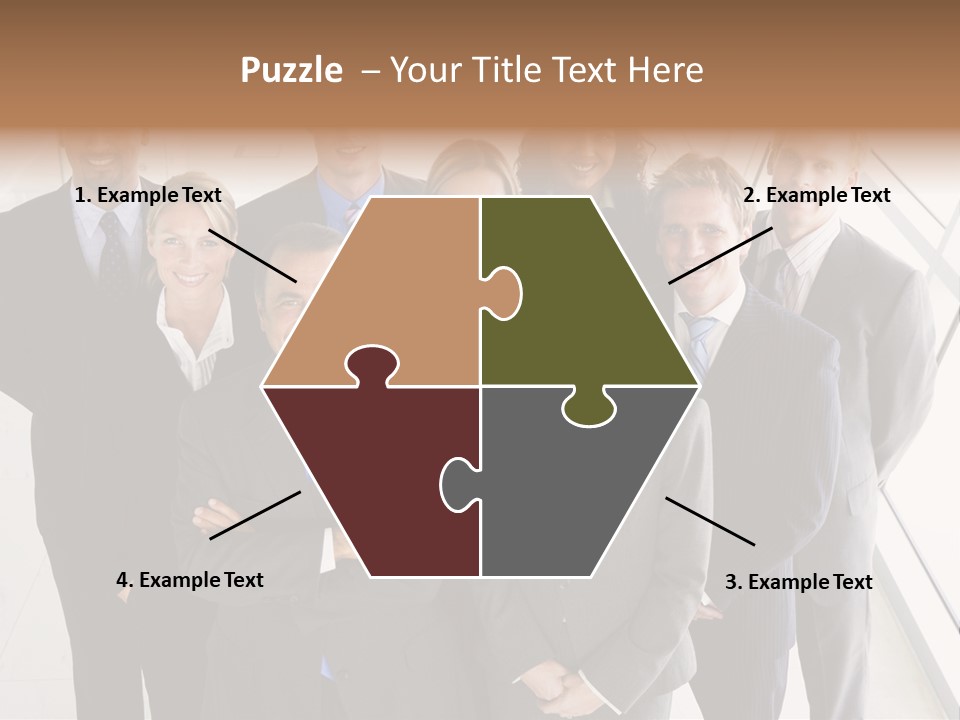 A Group Of Business People Posing For A Picture PowerPoint Template