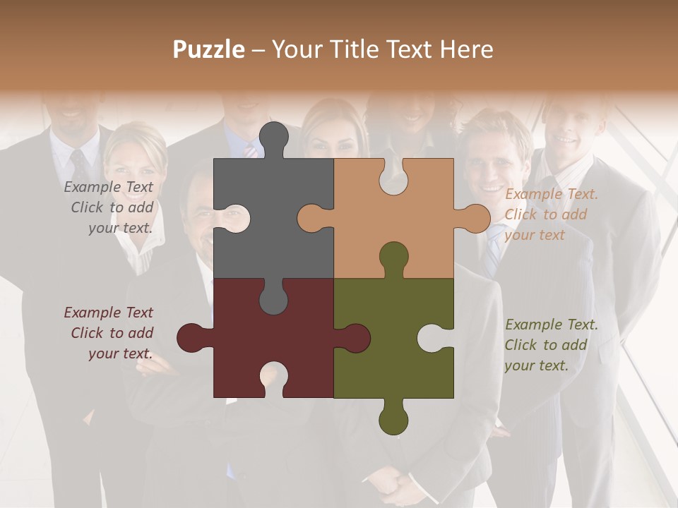 A Group Of Business People Posing For A Picture PowerPoint Template