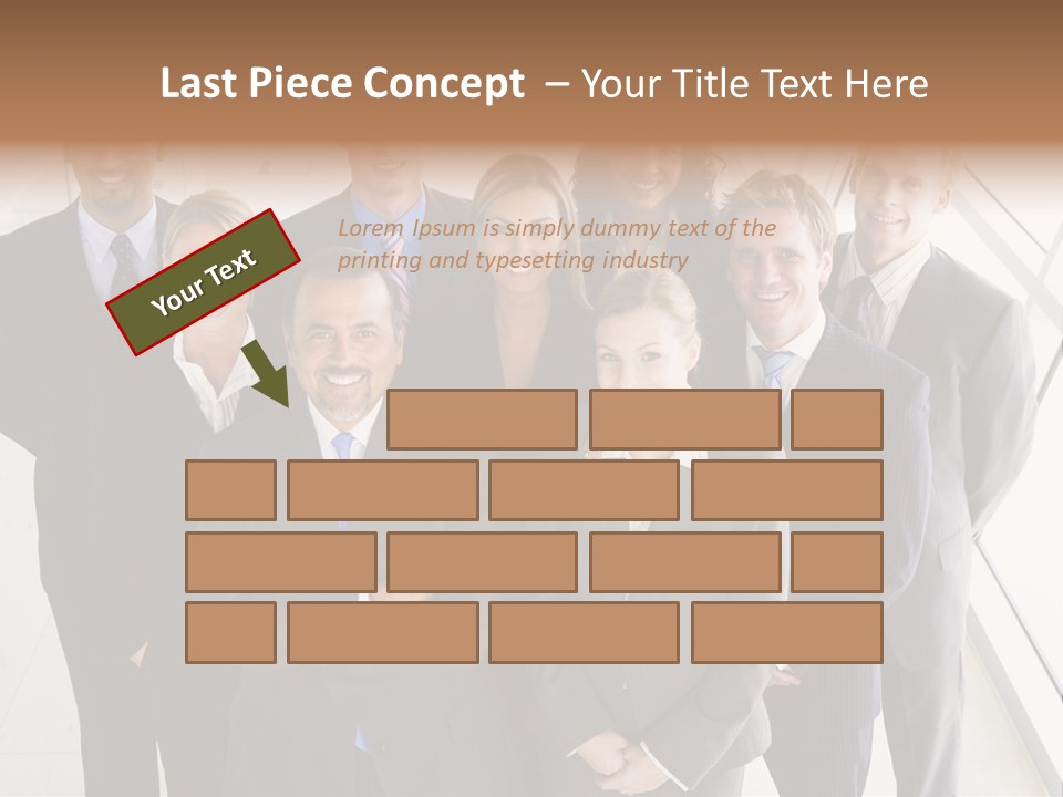 A Group Of Business People Posing For A Picture PowerPoint Template