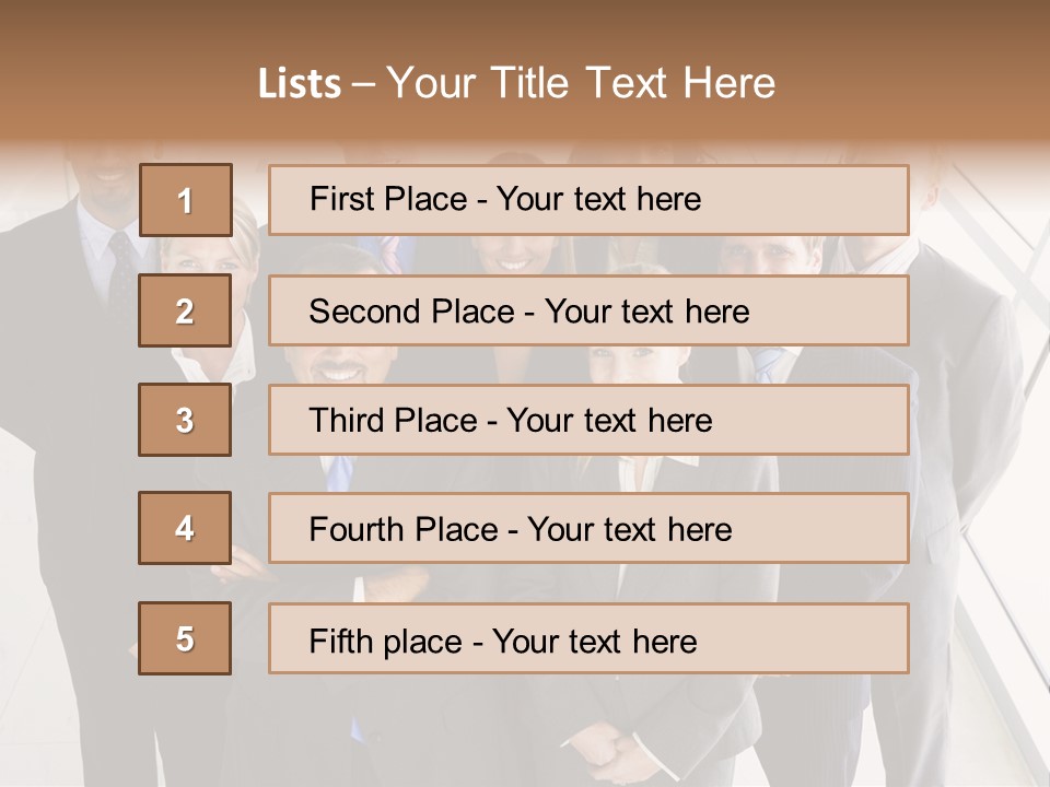 A Group Of Business People Posing For A Picture PowerPoint Template