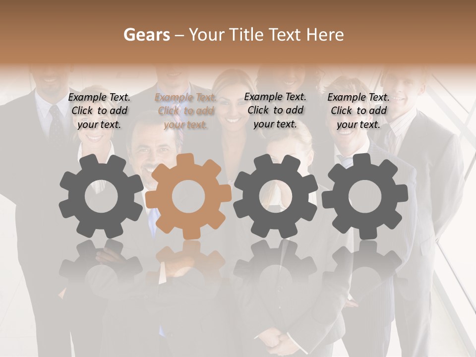 A Group Of Business People Posing For A Picture PowerPoint Template