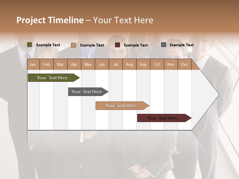 A Group Of Business People Posing For A Picture PowerPoint Template
