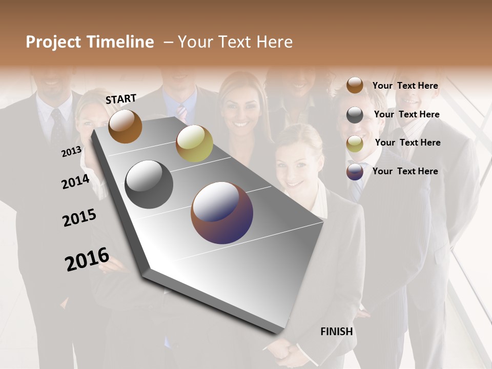 A Group Of Business People Posing For A Picture PowerPoint Template