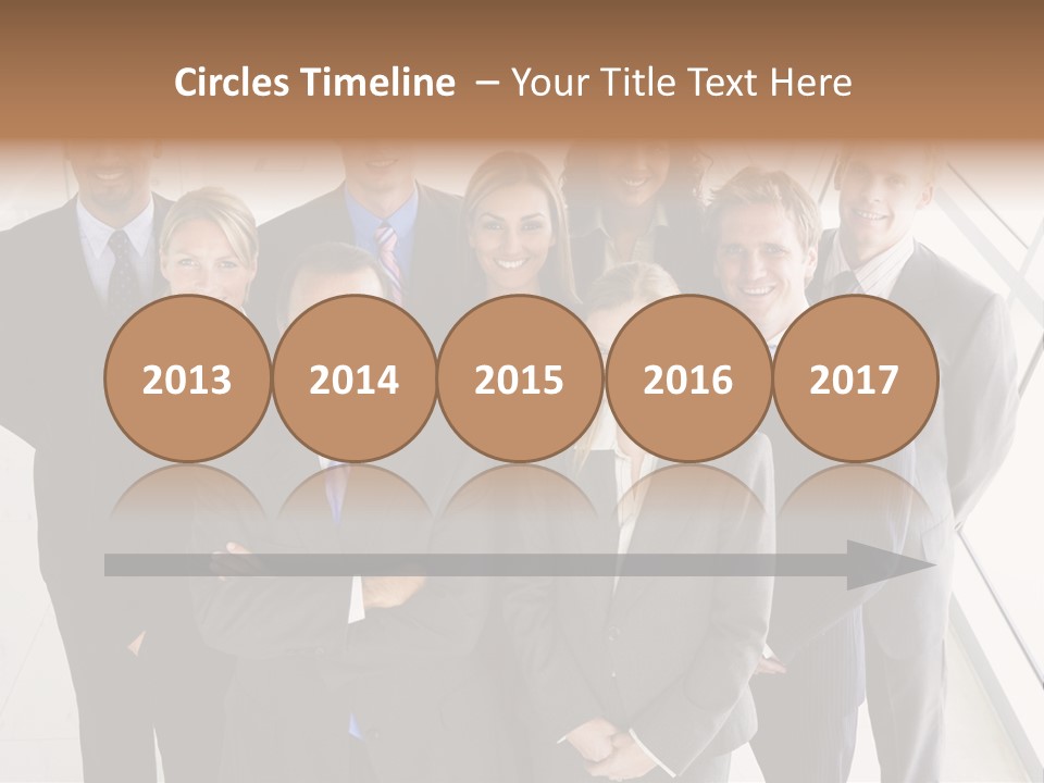 A Group Of Business People Posing For A Picture PowerPoint Template