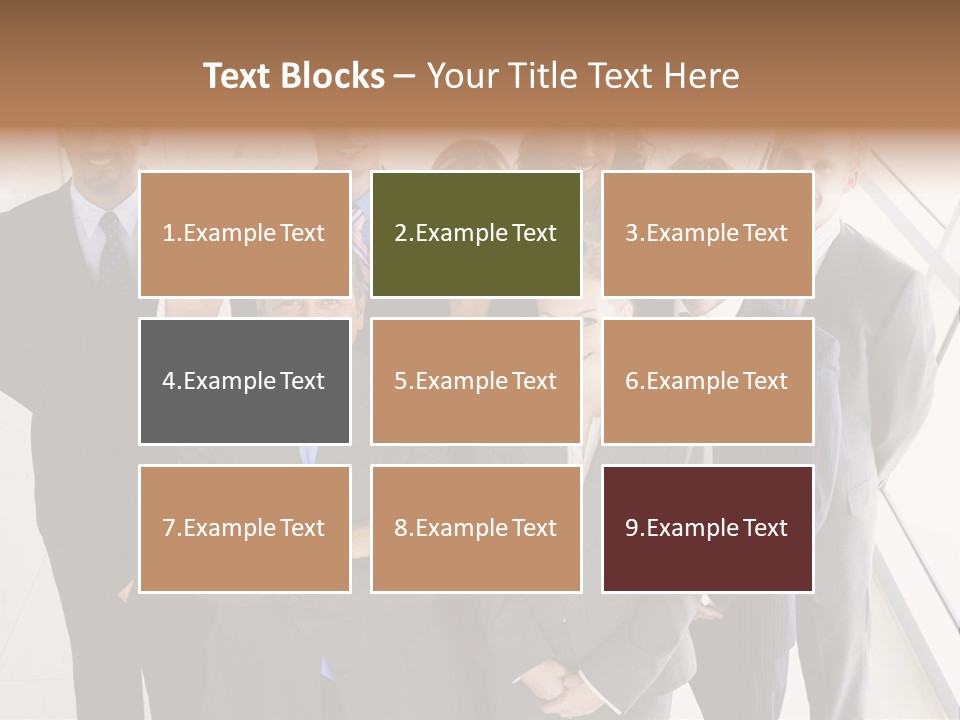 A Group Of Business People Posing For A Picture PowerPoint Template