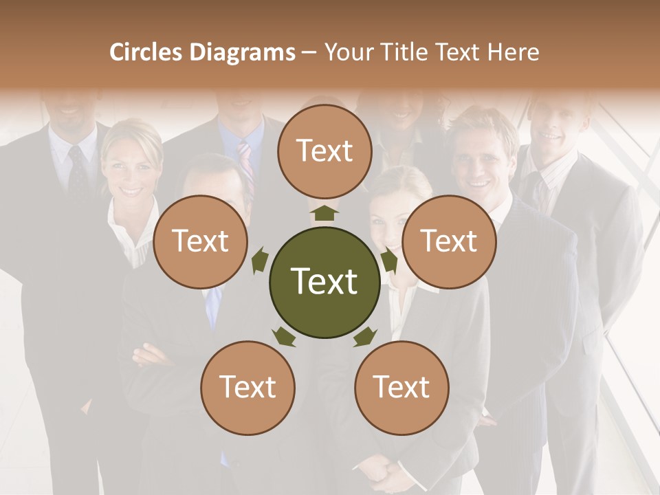 A Group Of Business People Posing For A Picture PowerPoint Template