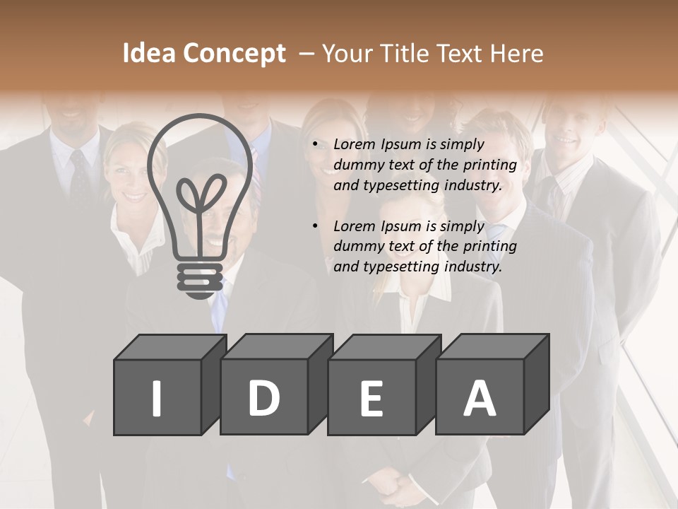 A Group Of Business People Posing For A Picture PowerPoint Template