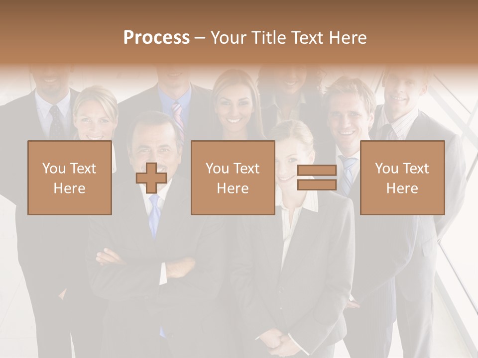 A Group Of Business People Posing For A Picture PowerPoint Template