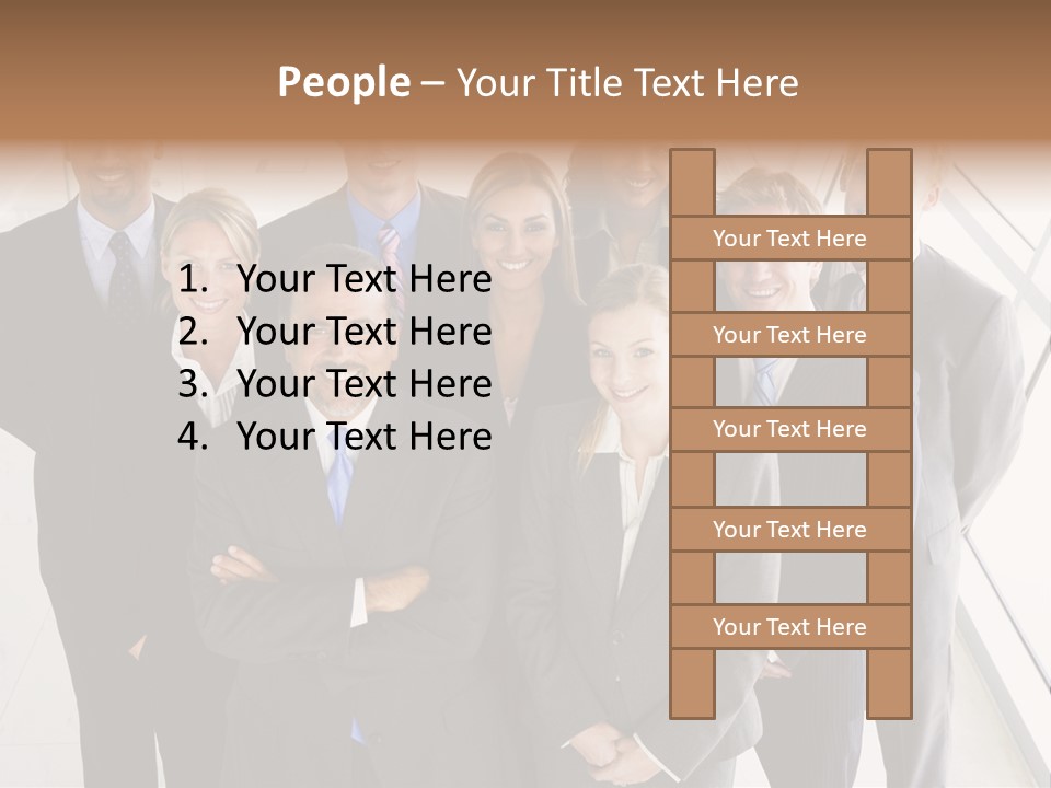 A Group Of Business People Posing For A Picture PowerPoint Template