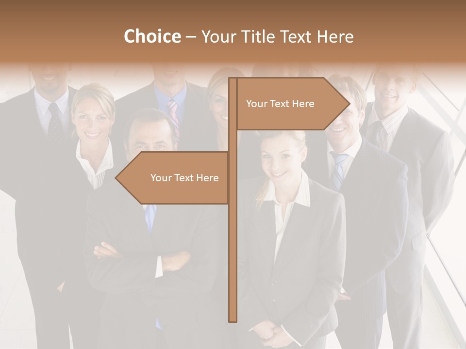 A Group Of Business People Posing For A Picture PowerPoint Template