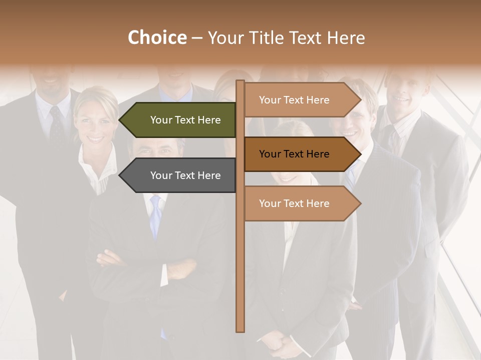 A Group Of Business People Posing For A Picture PowerPoint Template