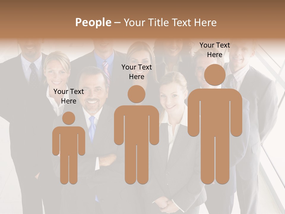 A Group Of Business People Posing For A Picture PowerPoint Template