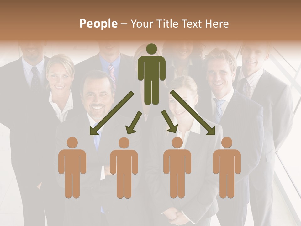 A Group Of Business People Posing For A Picture PowerPoint Template
