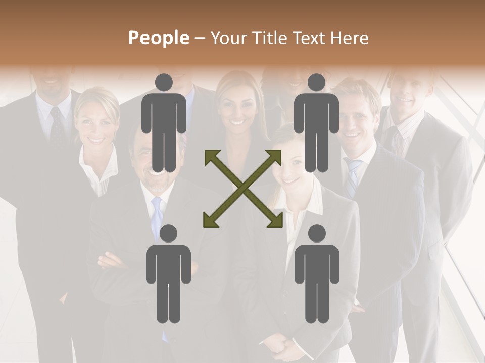A Group Of Business People Posing For A Picture PowerPoint Template