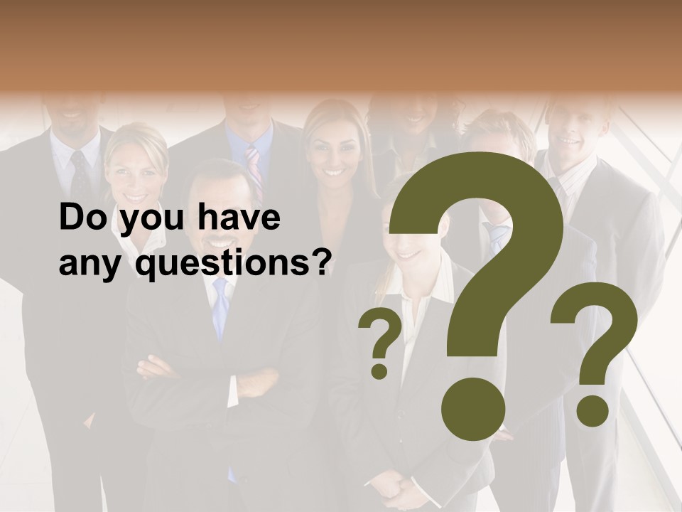 A Group Of Business People Posing For A Picture PowerPoint Template