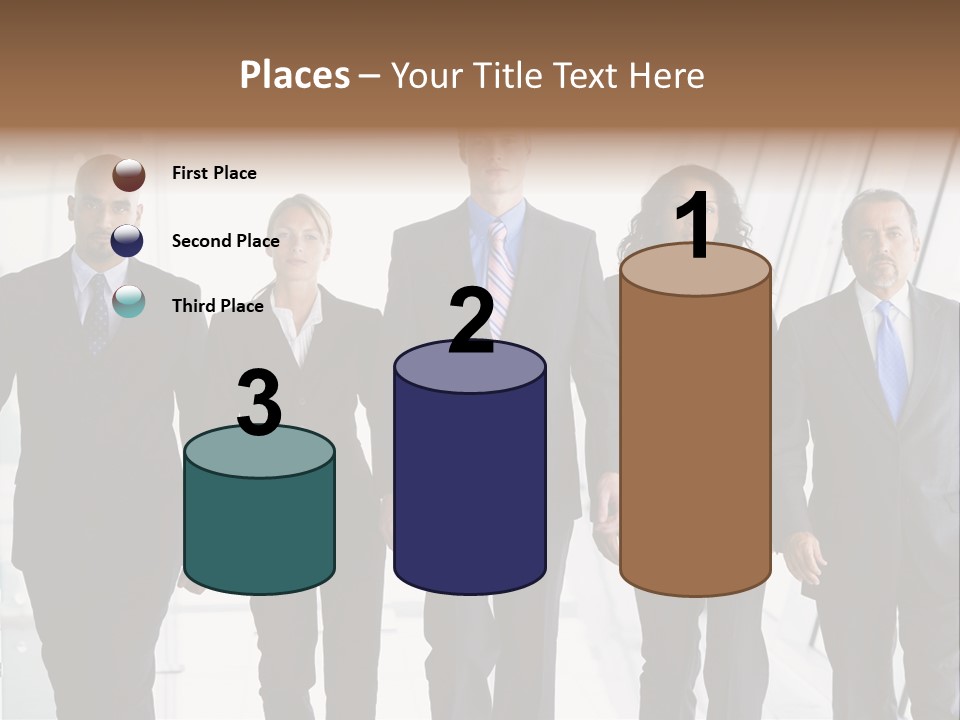 A Group Of Business People Standing In A Line PowerPoint Template